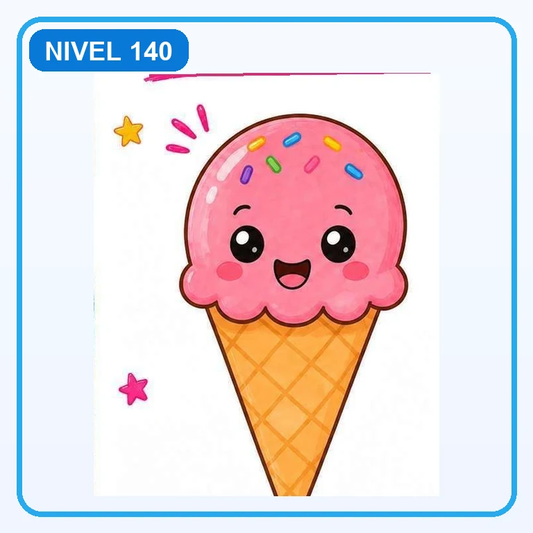 Cono de helado a color