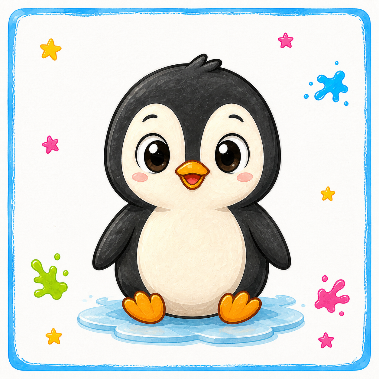 Pingüino a color